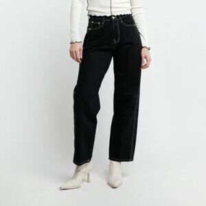 New Oak + Fort Black Contrast Stitching Jeans S